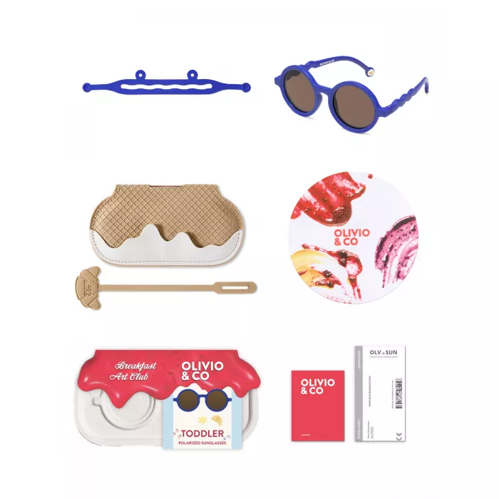 Ochelari de soare cu lentile polarizate - 1-3 ani - Clasic - Breakfast Art-Midnight Berry - Olivio & Co