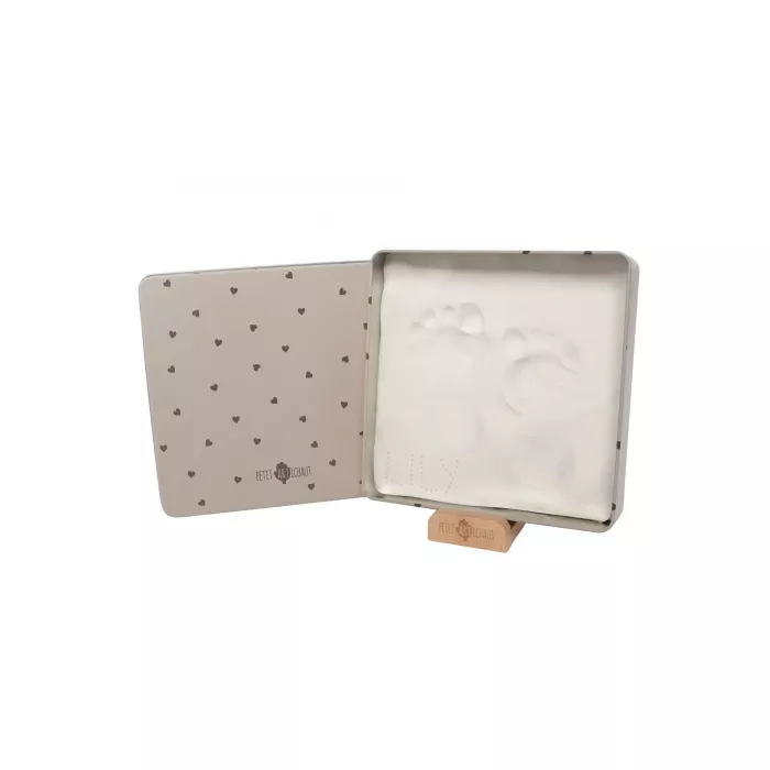 Cutie cu kit amprenta pentru bebelusi Square - PRETTY HEARTS - Petit Artichaut