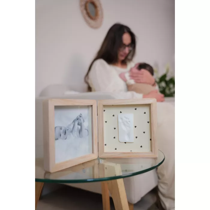 Rama dubla cu Kit amprenta - PRETTY HEARTS - Petit Artichaut