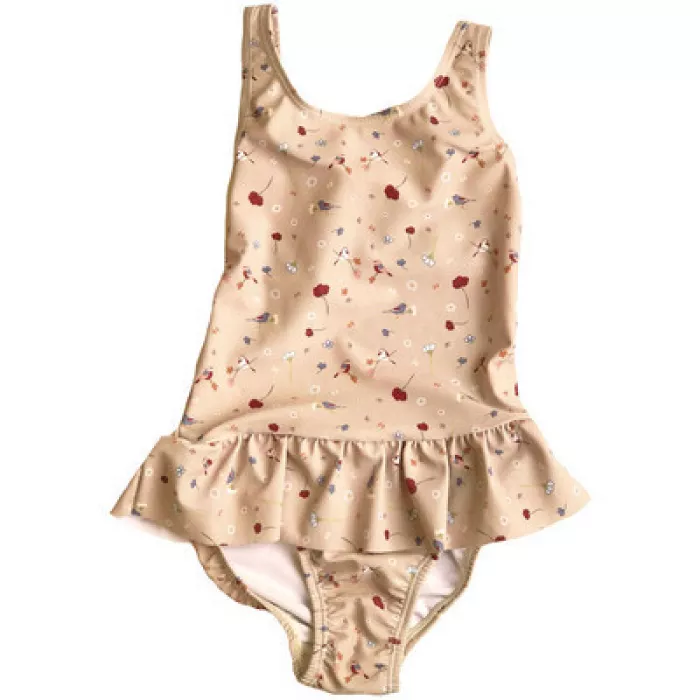 Costum de baie pentru copii cu protectie UV 50+ - Zoe - Flower Bird - Petú Petú Costum de baie pentru copii cu protectie UV 50+ - Zoe - Flower Bird - Petú Petú