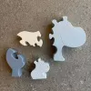 Puzzle din silicon Hippo - Alfie - Blue Mix - Petú Petú