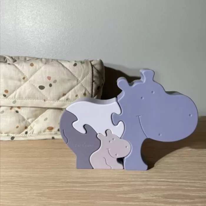 Puzzle din silicon Hippo - Alfie - Purple Mix - Petú Petú