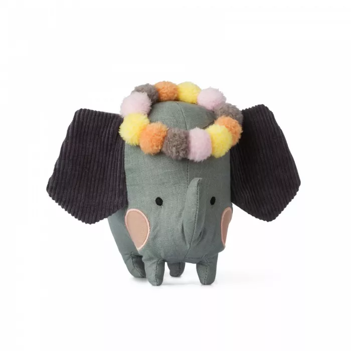 Jucarie textila in cutie cadou - Elefant cu coronita din pompoane - PICCA LOULOU Jucarie textila in cutie cadou - Elefant cu coronita din pompoane - PICCA LOULOU