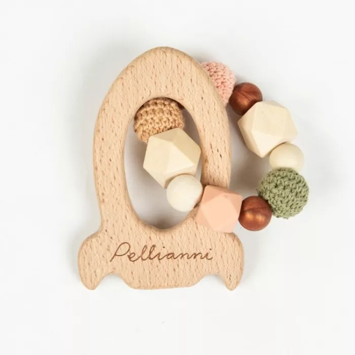 Jucarie din lemn FSC si silicon pentru dentitie - Autumn - Pellianni