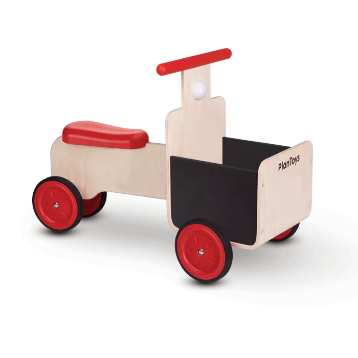 Masinuta ride-on din lemn cu depozitare - Plan Toys