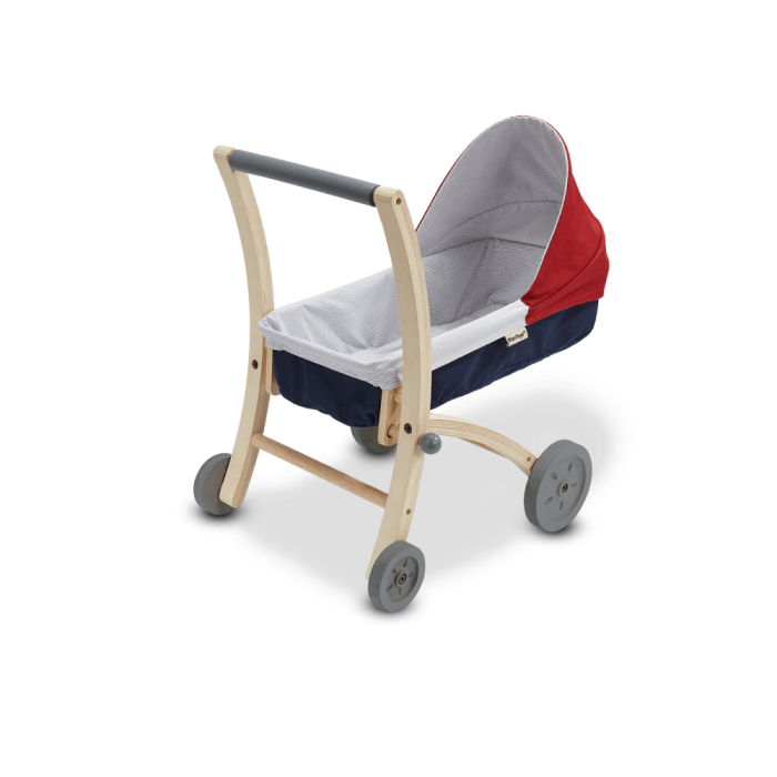Carucior din lemn pentru papusi - Plan Toys Carucior din lemn pentru papusi - Plan Toys
