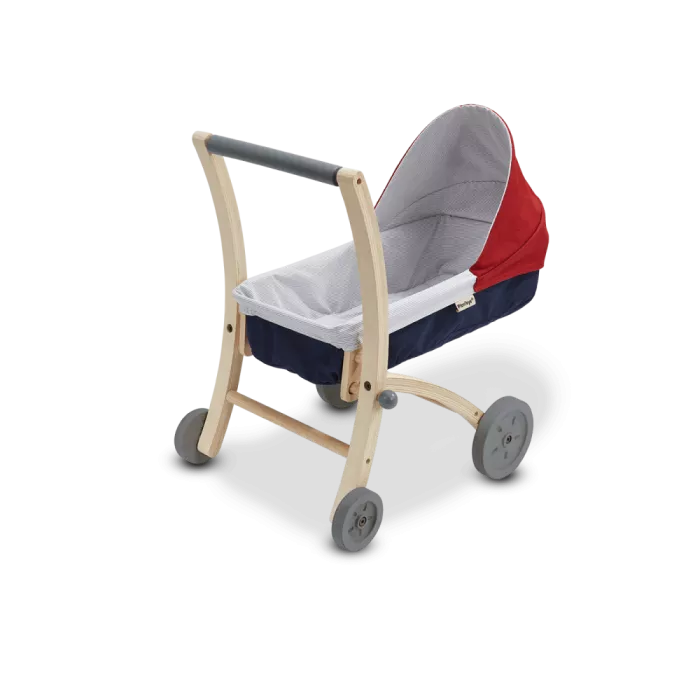 Carucior din lemn pentru papusi - Plan Toys Carucior din lemn pentru papusi - Plan Toys