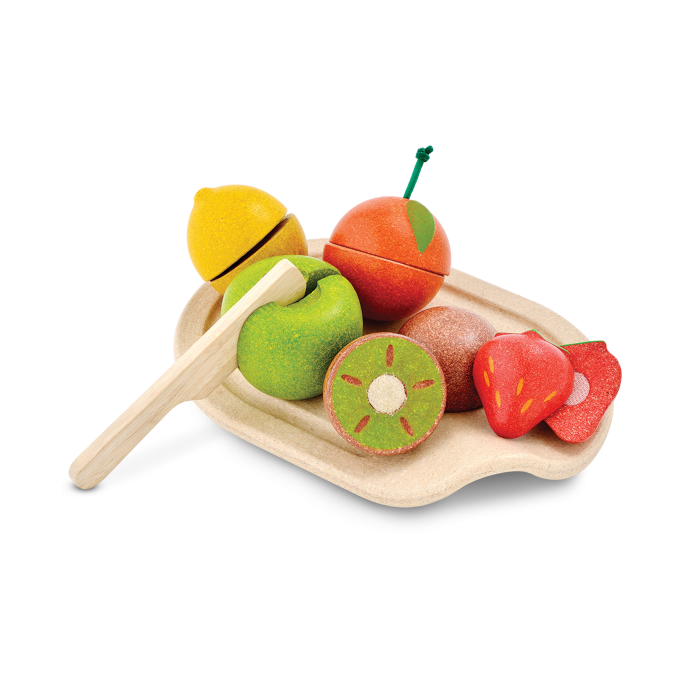 Set de fructe din lemn pentru feliat - Plan Toys Set de fructe din lemn pentru feliat - Plan Toys