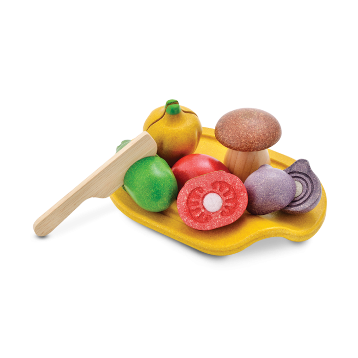 Set de legume din lemn pentru feliat - Plan Toys Set de legume din lemn pentru feliat - Plan Toys