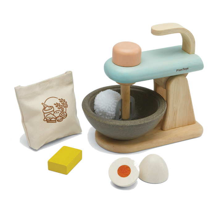 Set cu mixer din lemn pentru micul patiser - Plan Toys Set cu mixer din lemn pentru micul patiser - Plan Toys