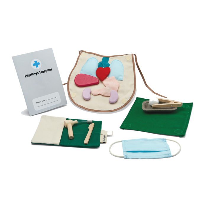 Jucarie din lemn de rol - Set pentru chirurg - Plan Toys Jucarie din lemn de rol - Set pentru chirurg - Plan Toys