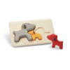 Puzzle din lemn cu familia de caini - Plan Toys Puzzle din lemn cu familia de caini - Plan Toys