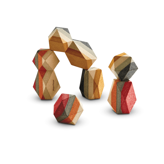 Blocuri geometrice de echilibru din lemn - Plan Toys Blocuri geometrice de echilibru din lemn - Plan Toys