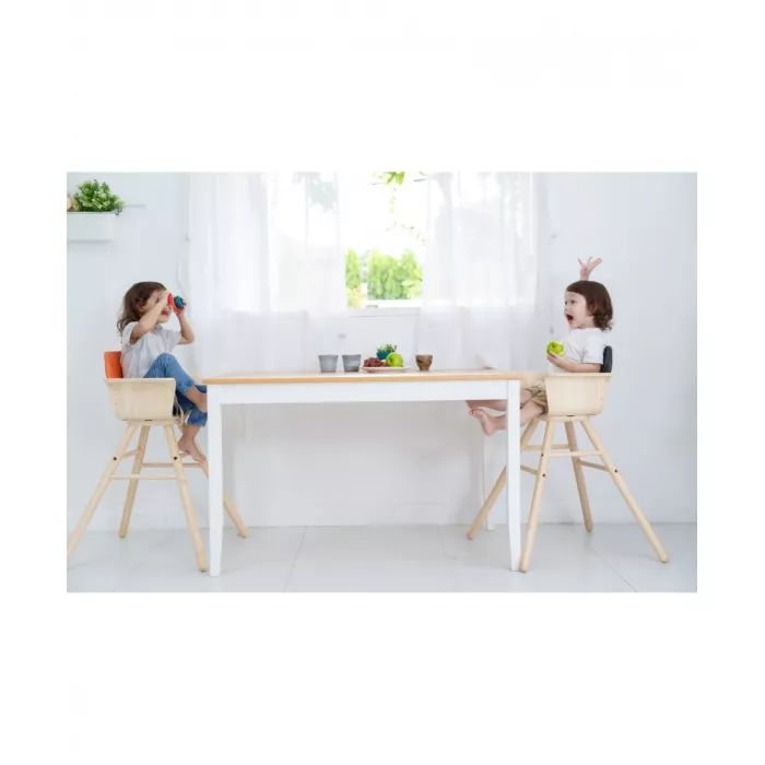 Scaun de masa din lemn pentru bebelusi - Negru - Plan Toys
