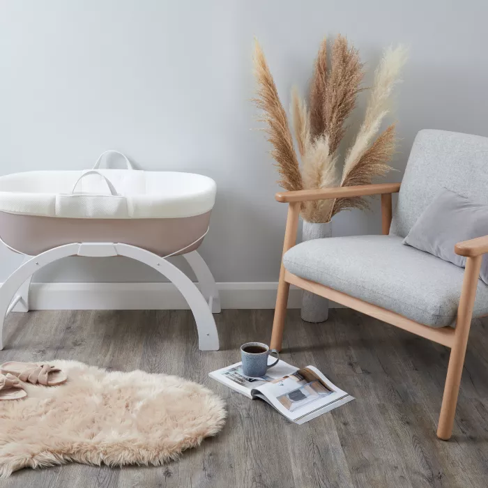 Patut portabil pentru bebelusi - Deami Moses - Grey - Shnuggle Patut portabil pentru bebelusi - Deami Moses - Grey - Shnuggle