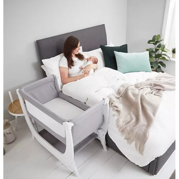 Patut pentru bebelusi - Air Cot - Stone Grey - Shnuggle