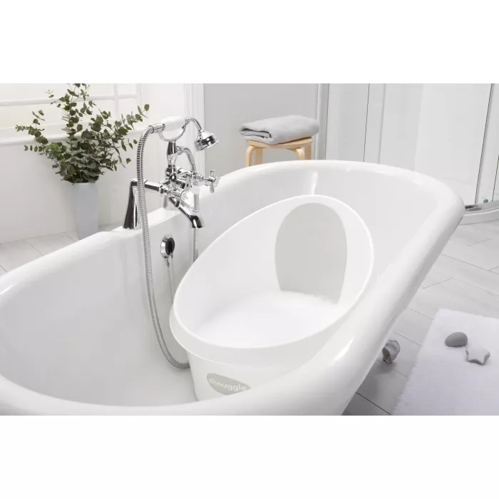 Cada pentru copii - White/Grey - Shnuggle Cada pentru copii - White/Grey - Shnuggle
