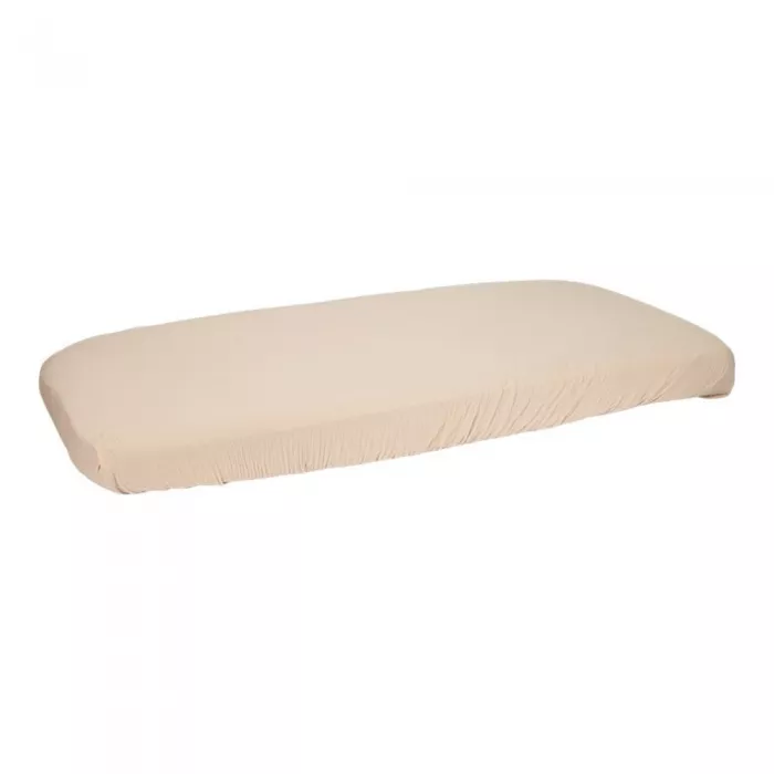 Cearsaf cu elastic pentru patut - Pure Beige - Little Dutch