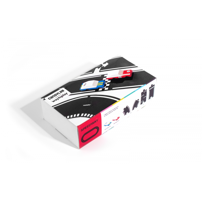 Set "Speed Way" 12 piese Waytoplaay și 2 mașini Candylab Toys Set "Speed Way" 12 piese Waytoplaay și 2 mașini Candylab Toys