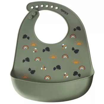 Baveta din silicon - Lion Olive - Kikadu Truly Organic Baveta din silicon - Lion Olive - Kikadu Truly Organic