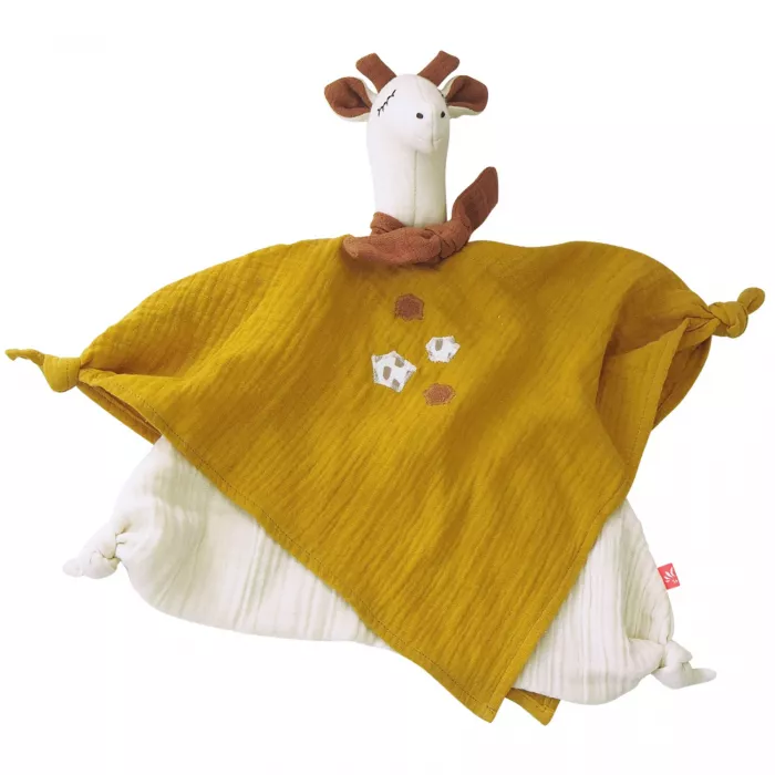 Doudou comforter din muselina din bumbac organic - girafa - Kikadu Truly Organic