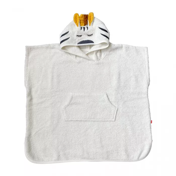 Poncho pentru baie din bumbac organic - Zebra - Kikadu Truly Organic