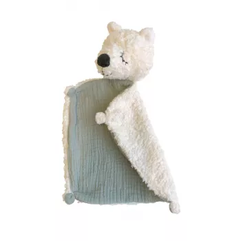 Doudou comforter din muselina din bumbac organic - Urs polar - Kikadu Truly Organic Doudou comforter din muselina din bumbac organic - Urs polar - Kikadu Truly Organic