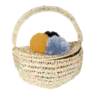 Cos decorativ din frunze de palmier - albastru - KIKADU TRULY ORGANIC Cos decorativ din frunze de palmier - albastru - KIKADU TRULY ORGANIC