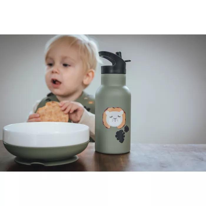 Bol din portelan pentru masa copilului - Lion Olive - Kikadu Truly Organic