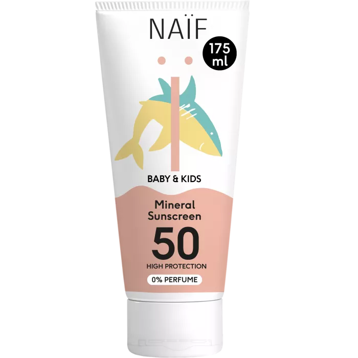 Crema minerala cu protectie solara SPF 50 fara parfum - Bebelusi si copii - 175 ml - Naïf